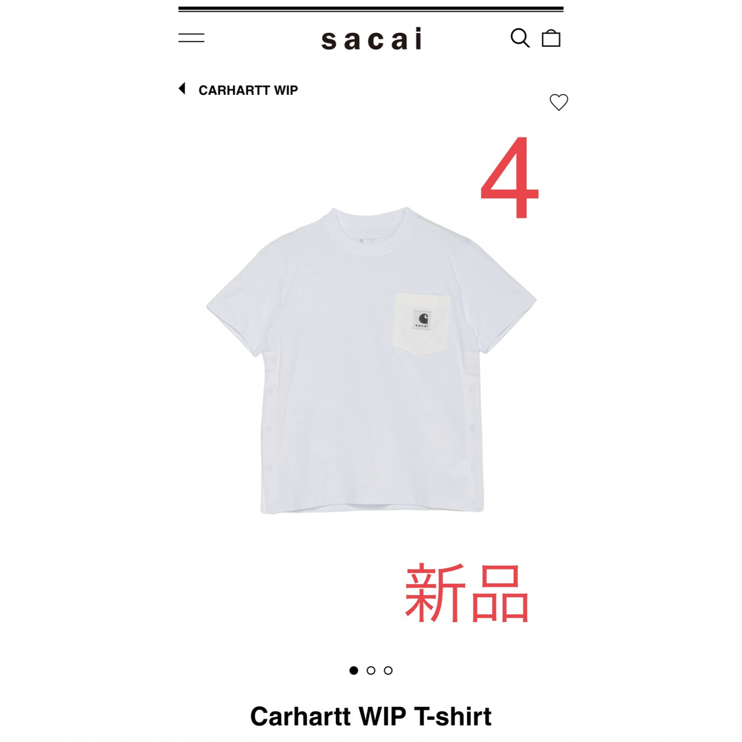 sacai - 【新品】sacai Carhartt サカイ カーハート Tシャツ 白 4の