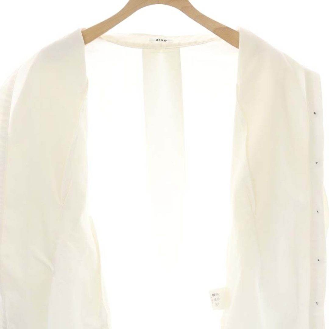 リコ Lantern sleeve jacket shirt ノーカラー F 白