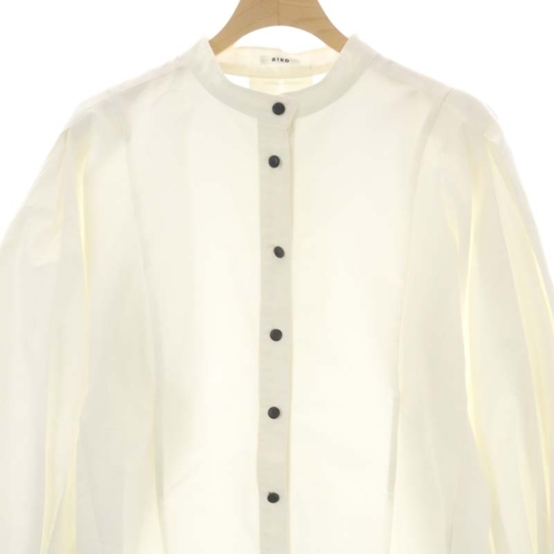 リコ Lantern sleeve jacket shirt ノーカラー F 白