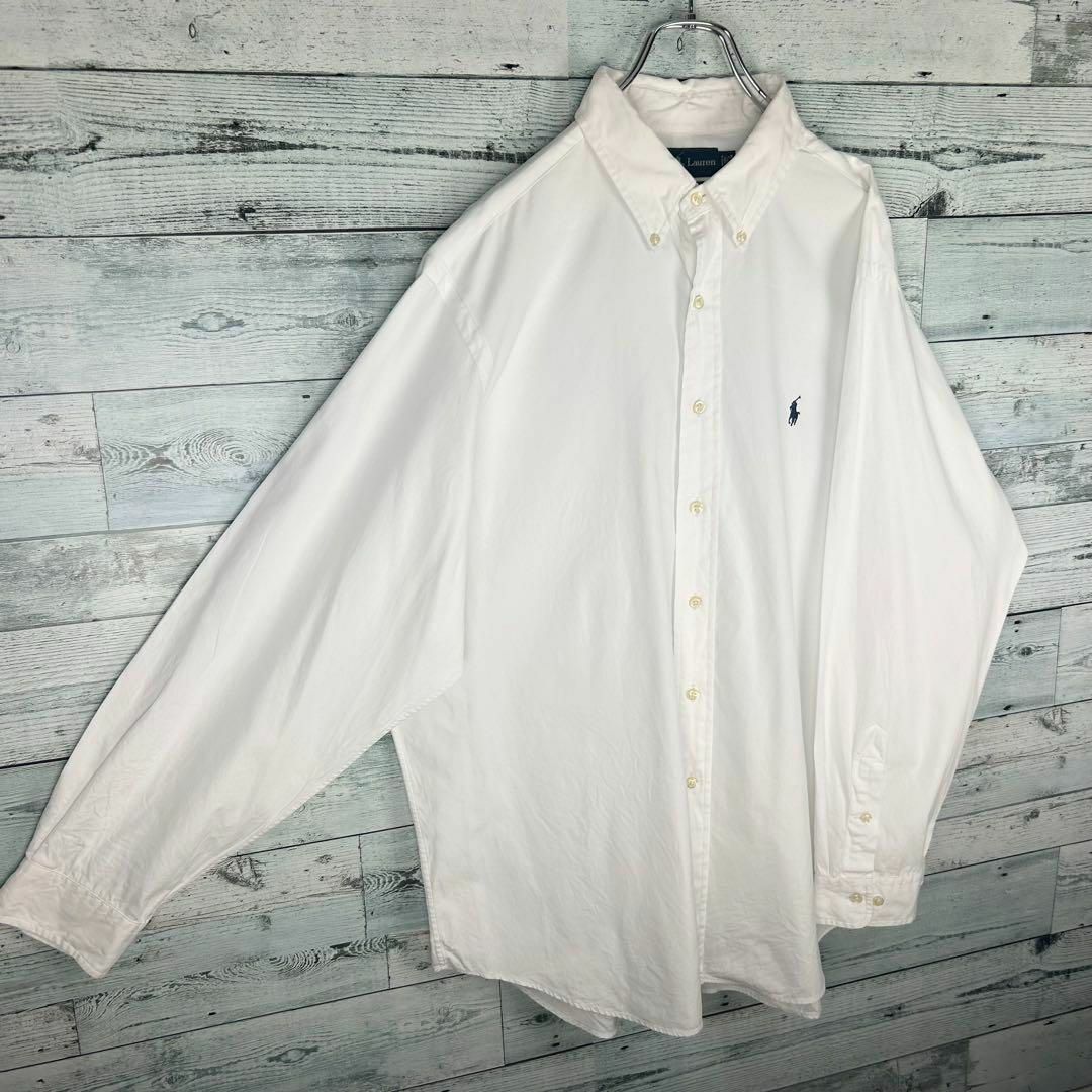 【希少‼︎】ラルフローレン 刺繍ロゴ 長袖 BDシャツ ホワイト 美品