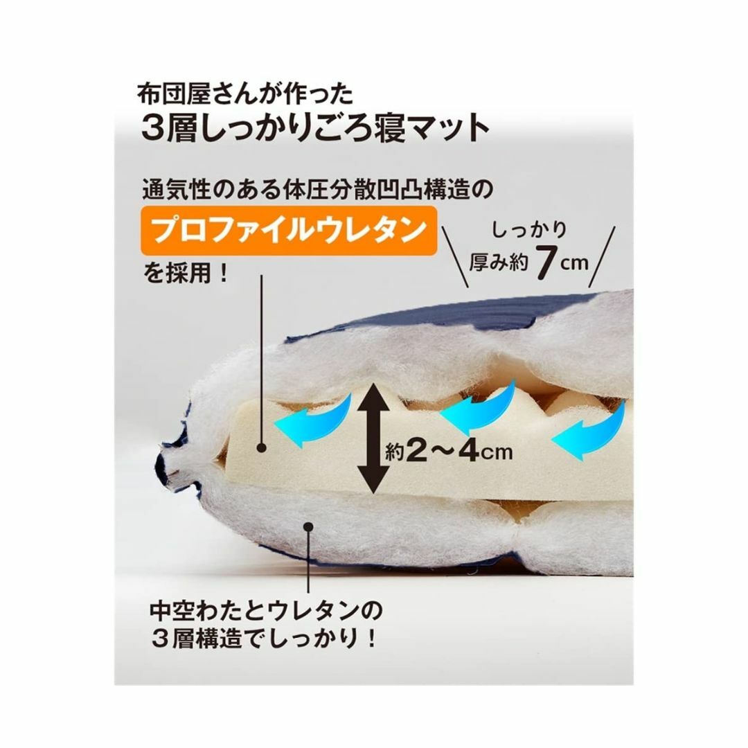 【色: ブルーグレー】[ニッセン] フロアクッション コンパクトに畳める体圧分散 6