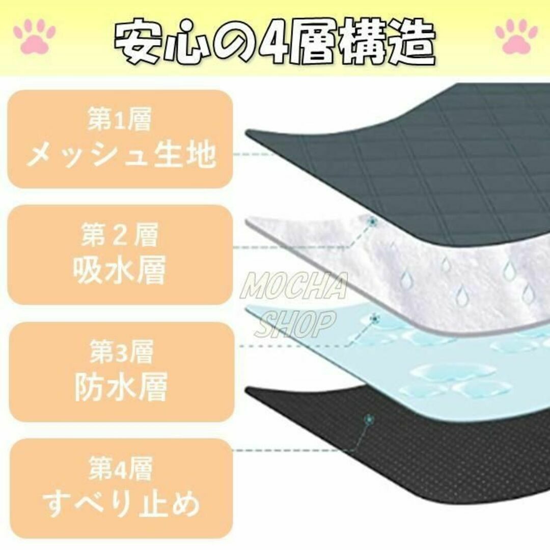 XLグレー2枚 洗える ペットマット ペットシーツ トイレシート 防水 犬 猫