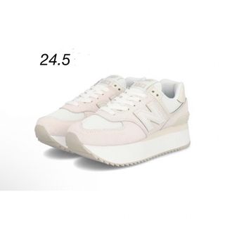 ニューバランス(New Balance)のnew balance ニューバランス WL574ZSO 白　24.5(スニーカー)