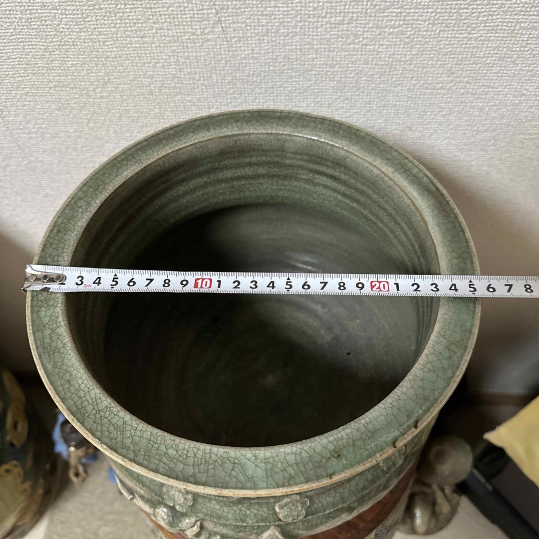 【海外輸入】 雲鶴火屋 三足 青磁 金閣】中国美術 時代 旧家蔵出 明 香炉 青磁