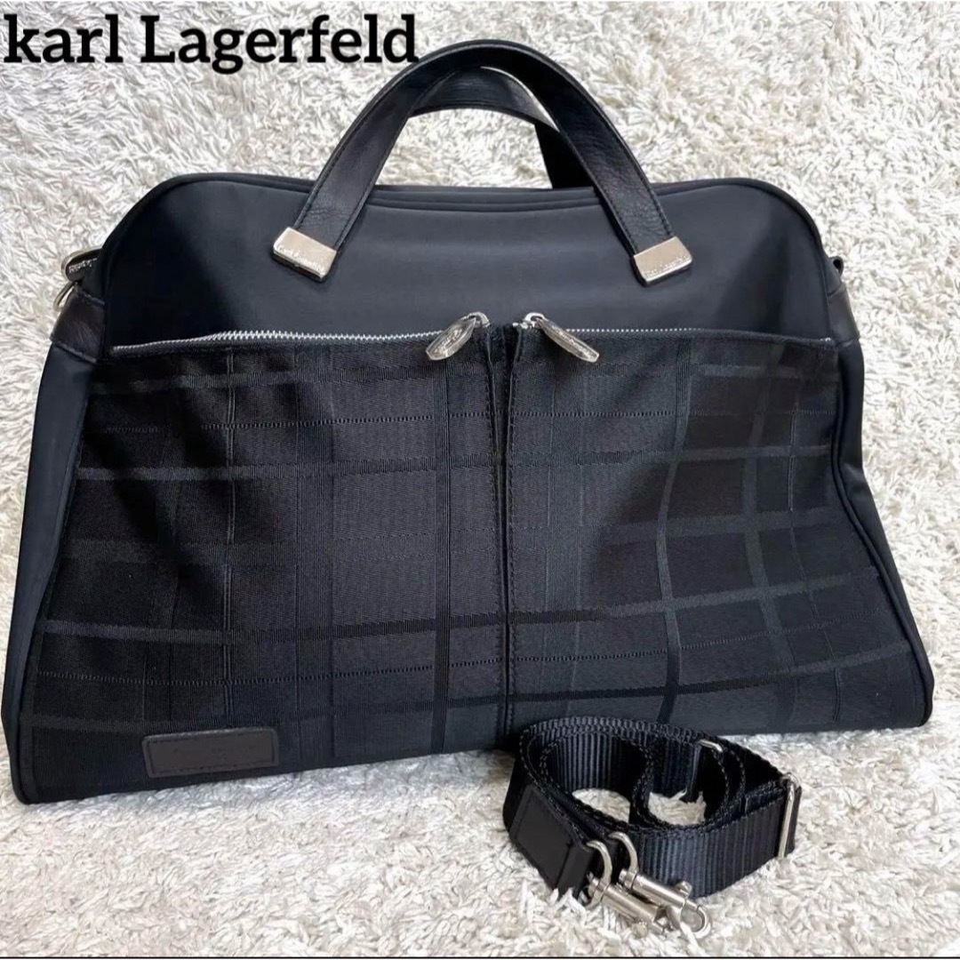 karl Lagerfeld トークバック　ボストン　大容量　ブラック　ロゴ