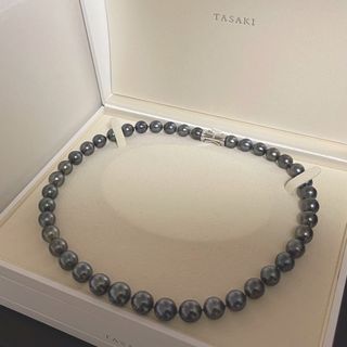 タサキ(TASAKI)の【美品】Tasaki9.1-11.7mm黒蝶ネックレス48cmシルバー(ネックレス)