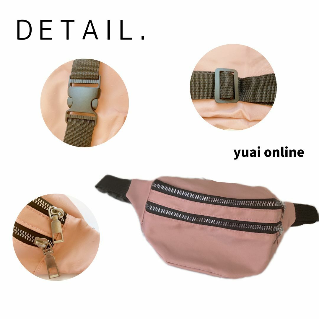 【新品未使用】ウエストポーチ ブラック シンプル ユニセックス レディースのバッグ(ボディバッグ/ウエストポーチ)の商品写真