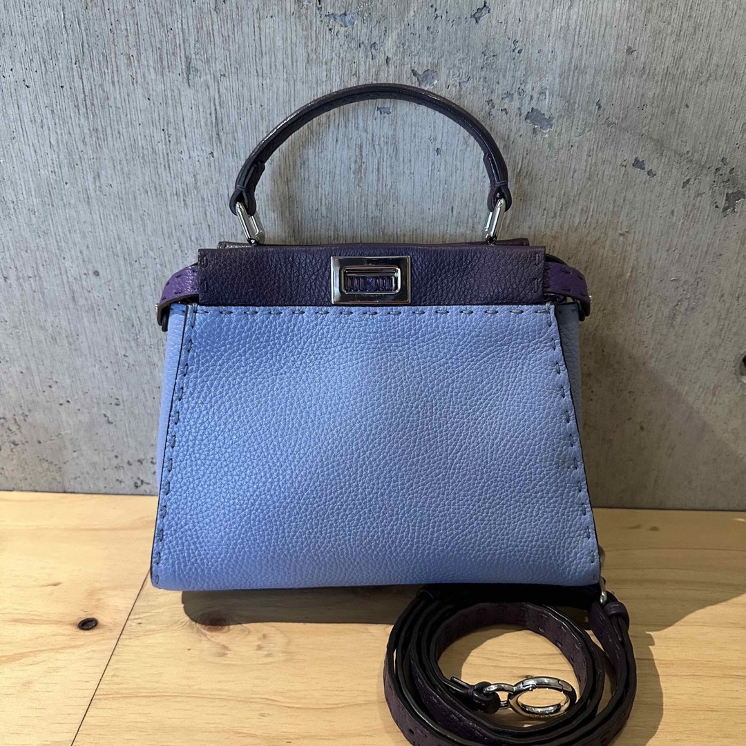 ショルダーバッグFENDI　ピーカブー　ミニ　パーソナルオーダー　ビジュー　ブルー　ショルダー