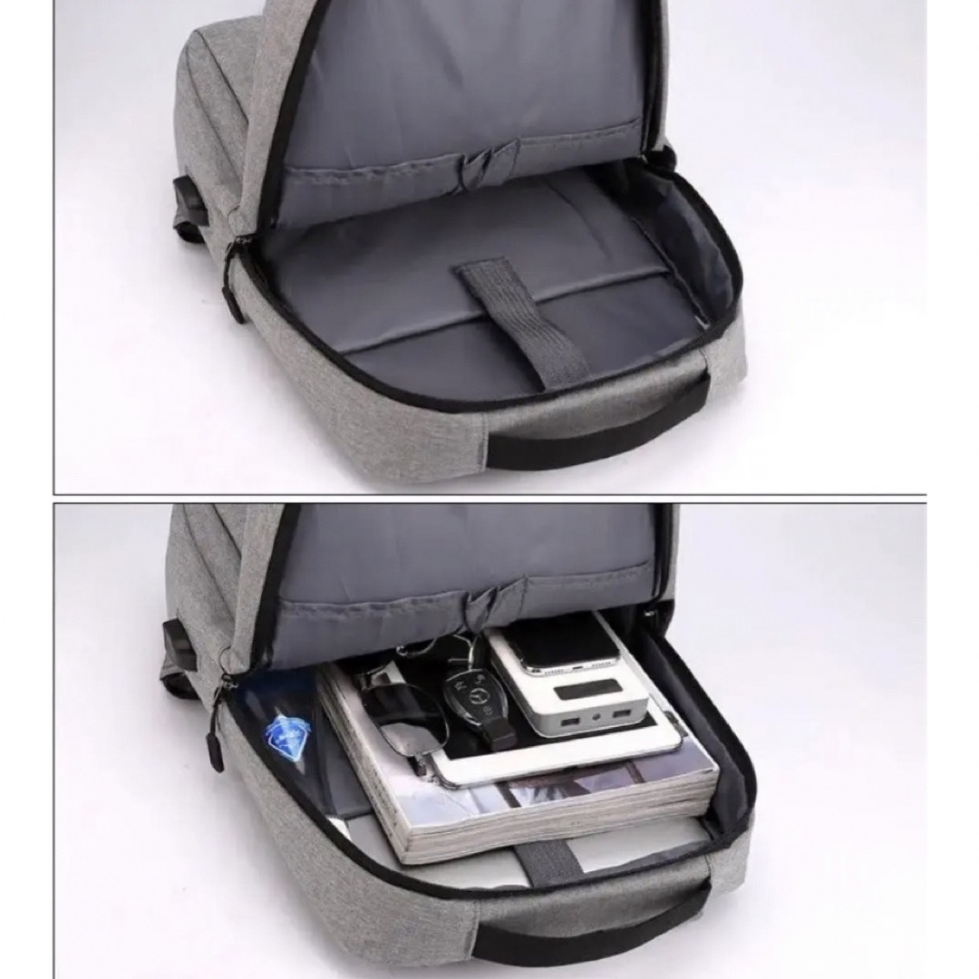 ビジネスリュック　軽量 大容量 USB付　ブラック メンズのバッグ(バッグパック/リュック)の商品写真