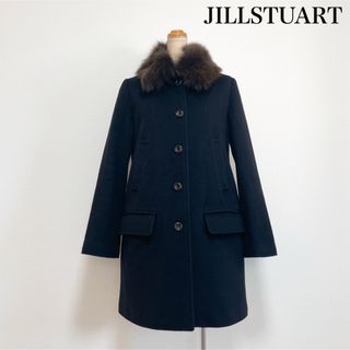 JILL STUART????ファー付コート ネイビー