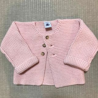 プチバトー(PETIT BATEAU)のプチバトー　ガーター編みニットカーディガン6M(カーディガン/ボレロ)