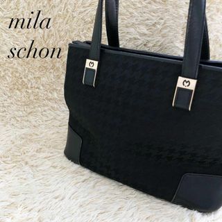 ミラショーン(mila schon)の美品✨mila schon ミラショーン セミショルダーバッグ/トートバッグ 黒(ショルダーバッグ)