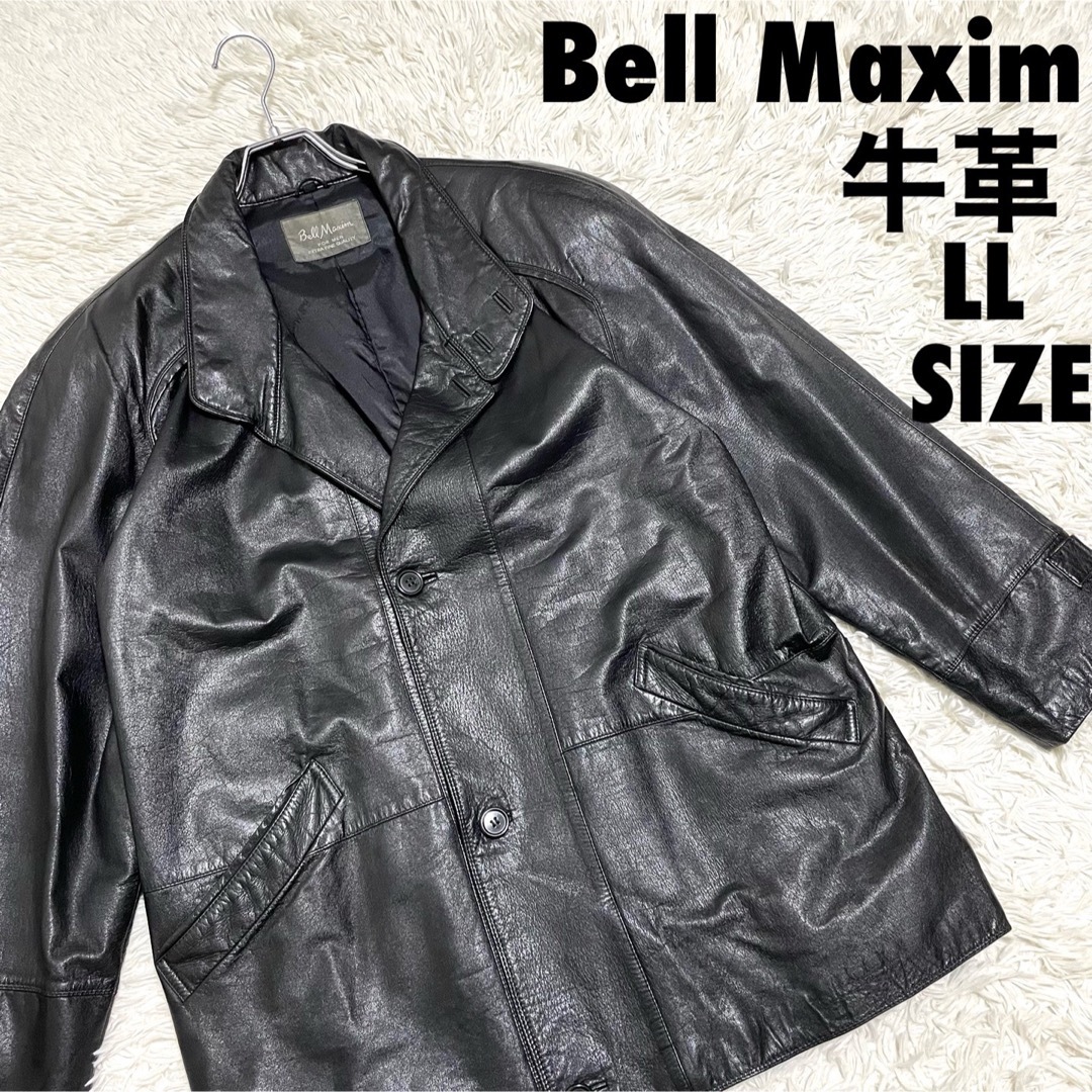 着丈84cmBell Maxim レザージャケット　レザーコート　ブラック　羊革