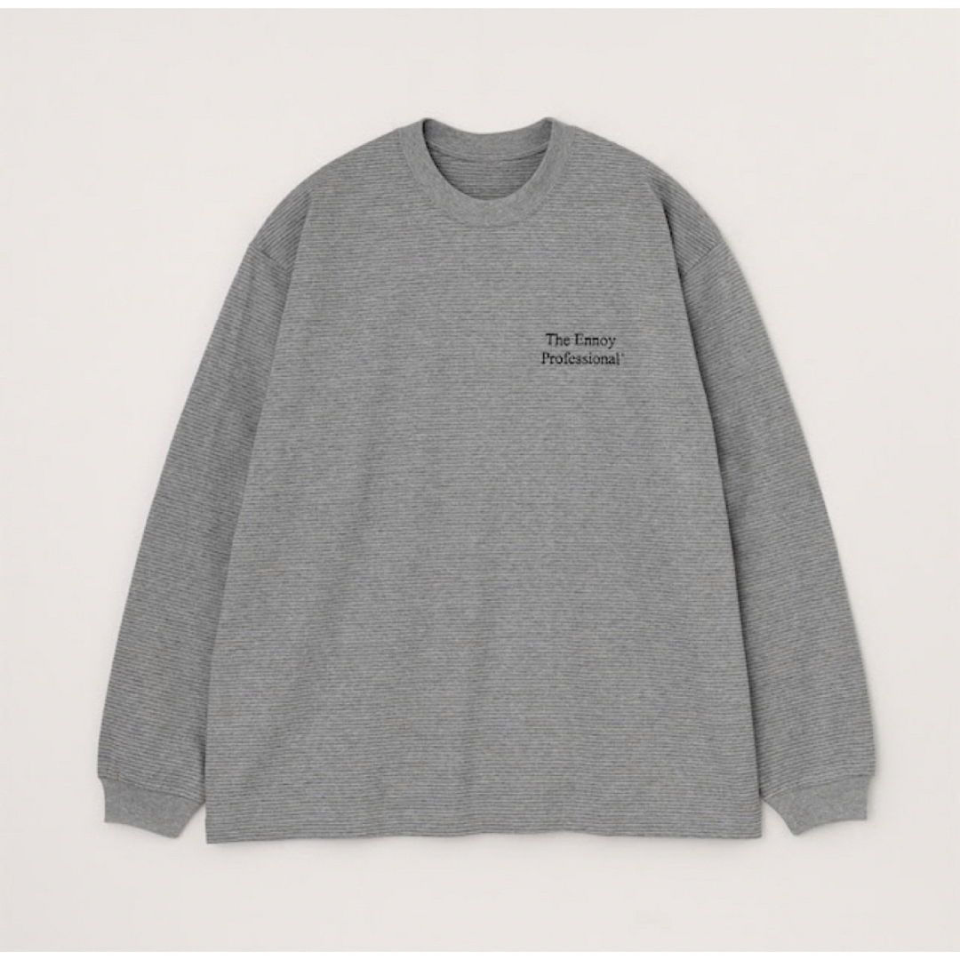 ennoy L/S BORDER T-SHIRTS (GRAY × BLACK)