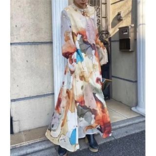 アメリヴィンテージ(Ameri VINTAGE)のUNDRESSED AMELIA INK ART DRESS(ロングワンピース/マキシワンピース)