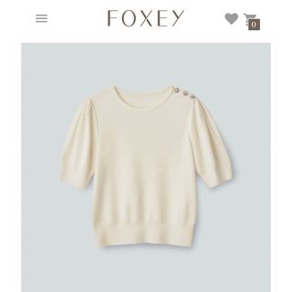 フォクシー(FOXEY)のフォクシー　42617 KNIT TOP "DELIGHT" 38  ホワイト(ニット/セーター)