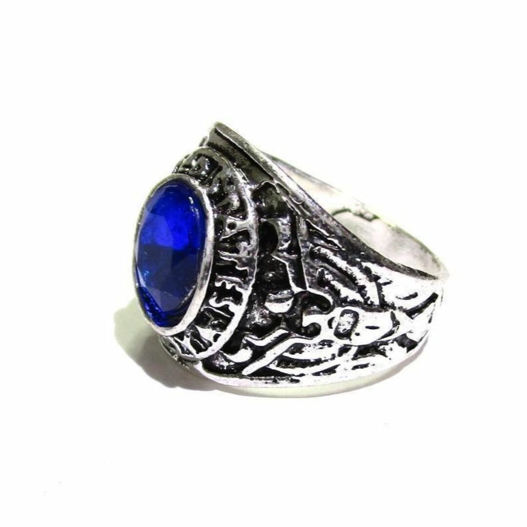 【504a】指輪　ブルー　リング　メンズ　アクセサリー　ビンテージ感　20号 メンズのアクセサリー(リング(指輪))の商品写真