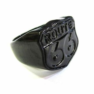 【057a】リング　黒　指輪　お洒落　メンズ　「66」　カッコイイ　20号(リング(指輪))