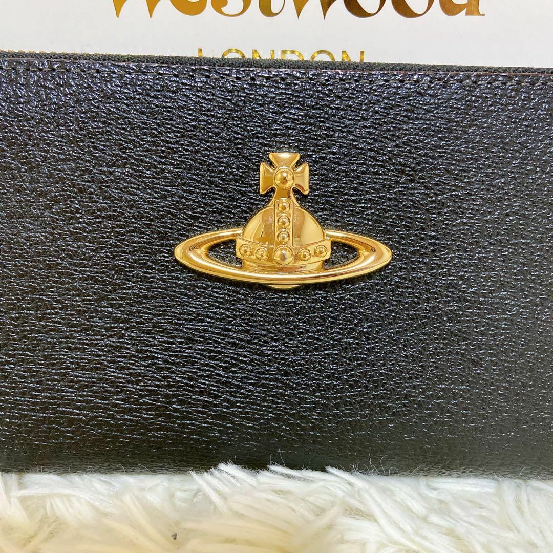 Vivienne Westwood(ヴィヴィアンウエストウッド)の美品☆ Vivienne Westwood ラウンドファスナー 長財布 ブラック レディースのファッション小物(財布)の商品写真