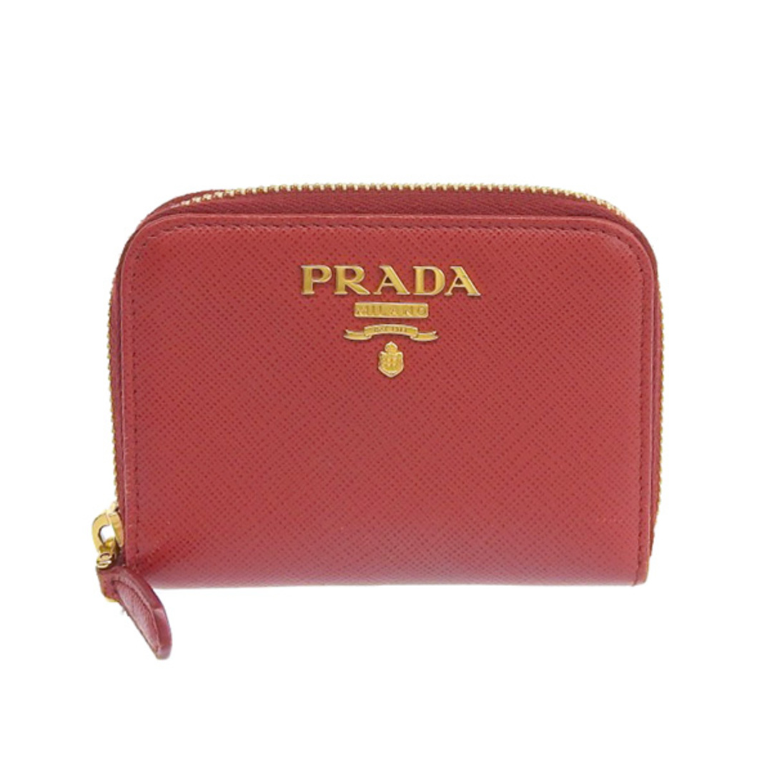 PRADA プラダ サフィアーノ ロゴ ラウンドファスナー コインケース 1M0268 レッド gy