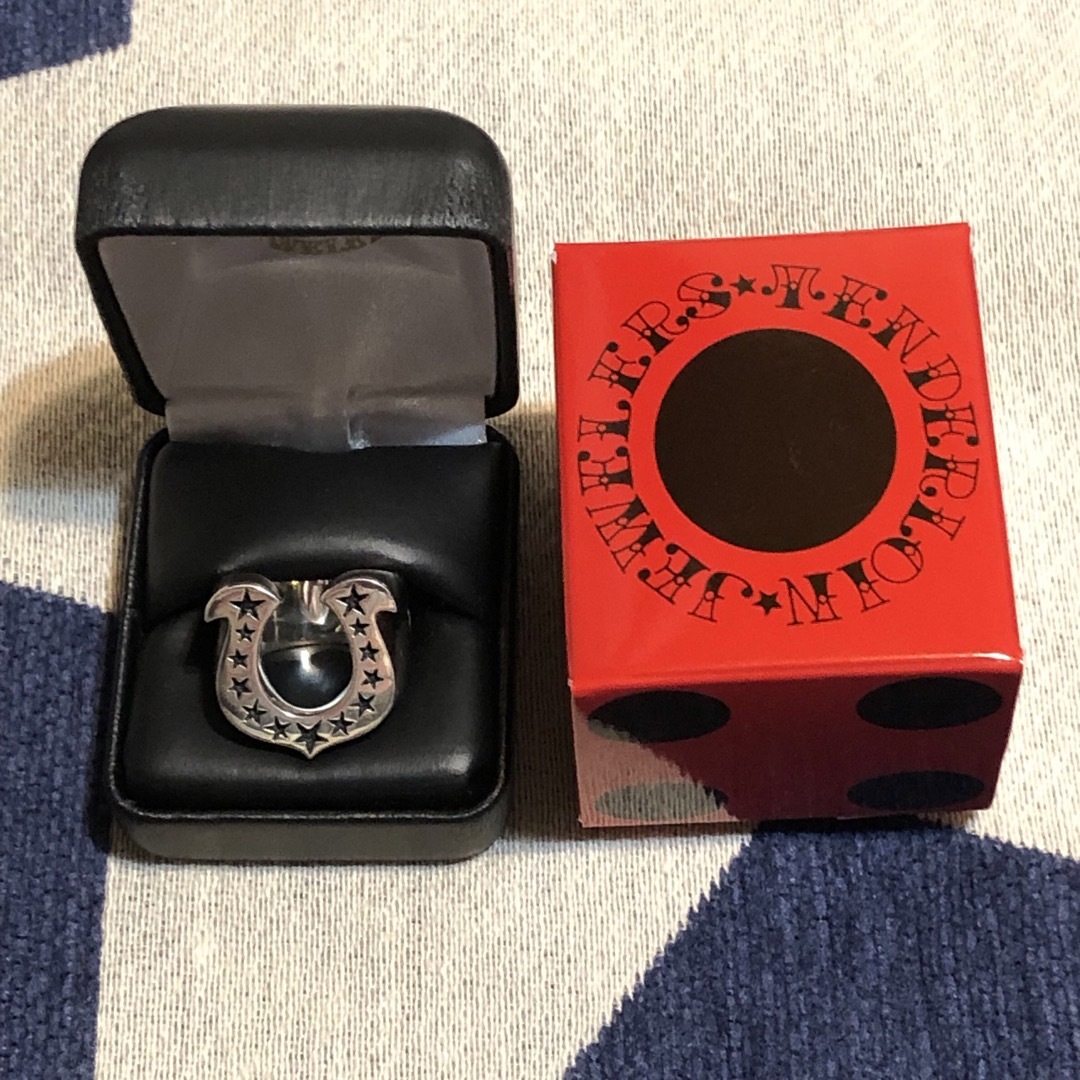 TENDERLOIN T- HORSE SHOE RING STONE 13号シルバー×ライトブルー