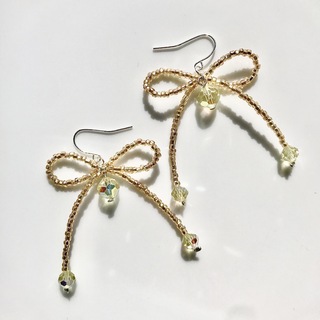 beads pierce＊yellow ribbon(ピアス)