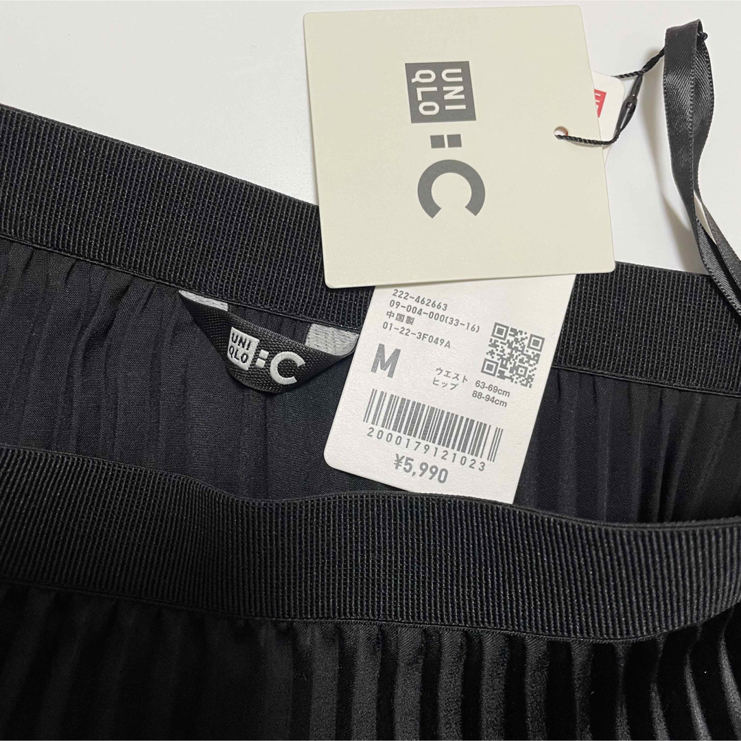 UNIQLO - uniqloC プリーツカラーブロックスカート BLACK M ユニクロ