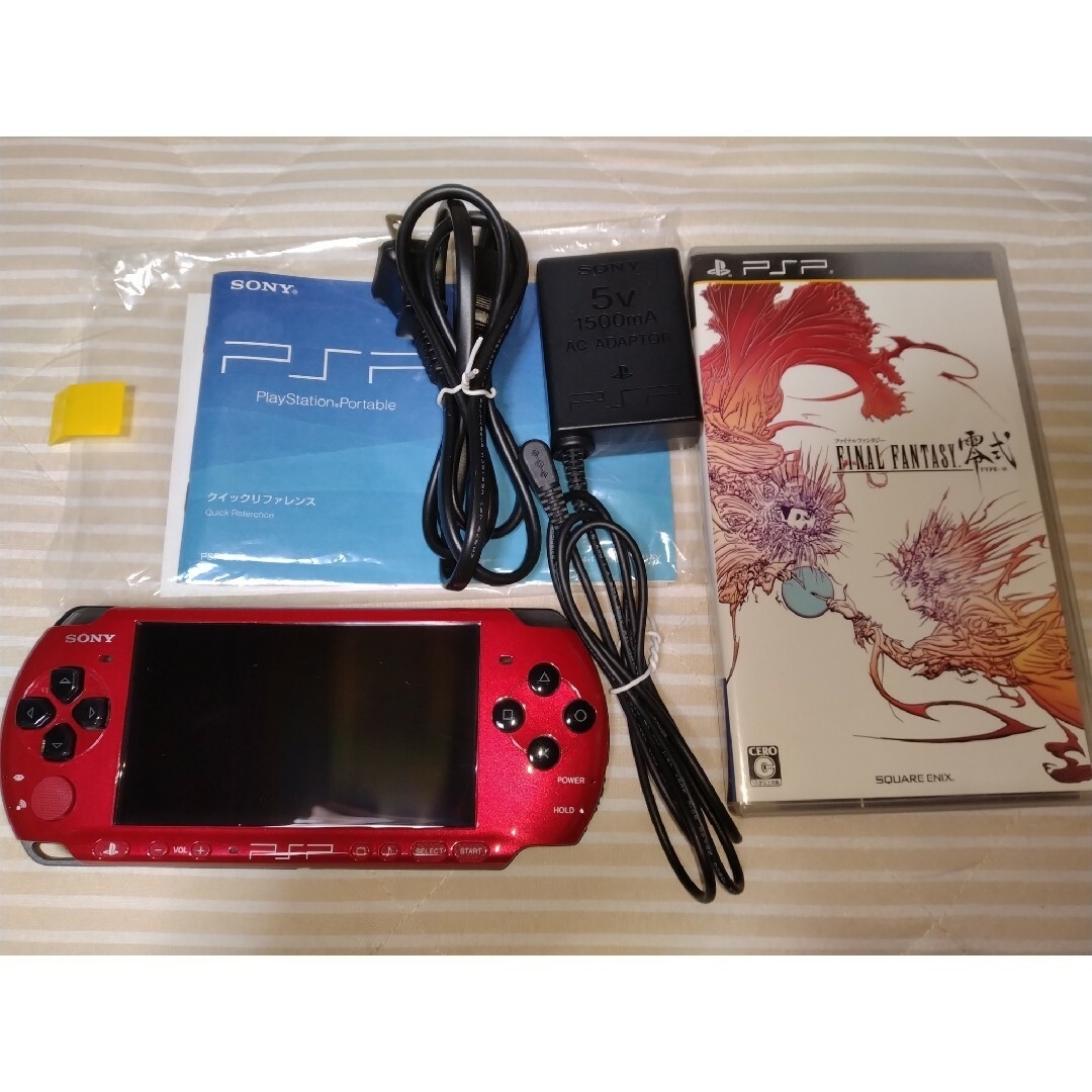 PSP-3000レッド＆ブラック(限定カラー)※説明書＆FF零式付き-