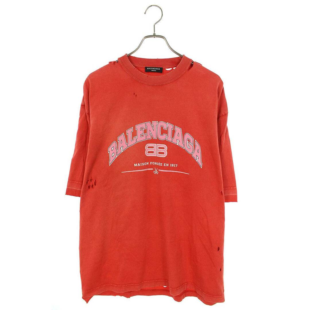 バレンシアガ 22SS 612966 TLVJ1 Maison Balenciagaクラッシュ加工Tシャツ メンズ S | フリマアプリ ラクマ