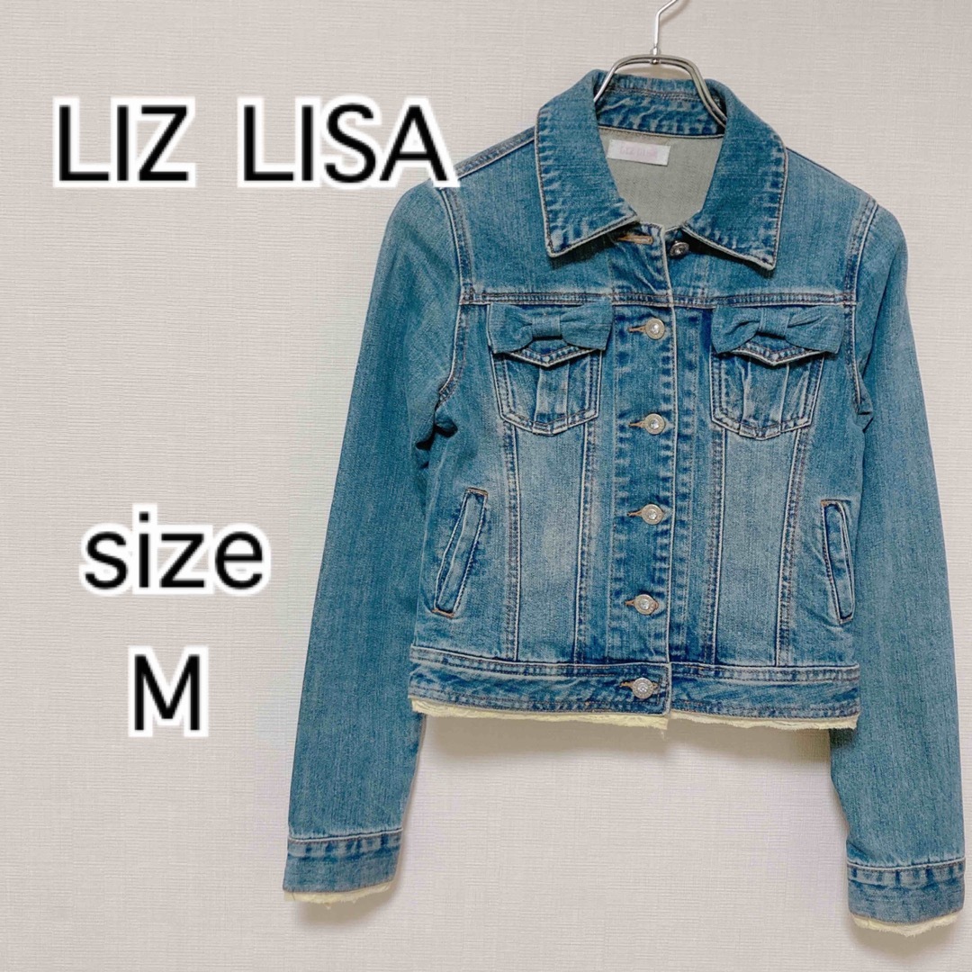 LIZ LISA(リズリサ)の[LIZ LISA]リズリサ　レディース　ショート　デニム　ジャケット　レース レディースのジャケット/アウター(Gジャン/デニムジャケット)の商品写真