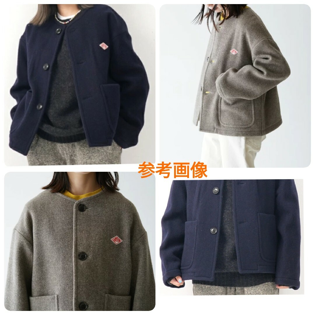 美品　ダントン　WOOL LIGHT PILE ノーカラーロングコート