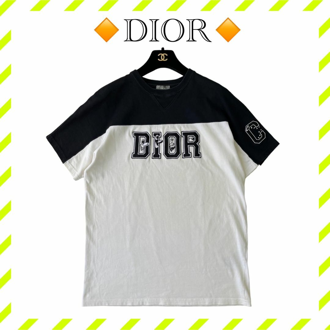 Christian Dior(クリスチャンディオール)の良品 ディオール ケニー・シャーフ Sサイズ Tシャツ 白 黒 メンズ ブランド メンズのトップス(Tシャツ/カットソー(半袖/袖なし))の商品写真