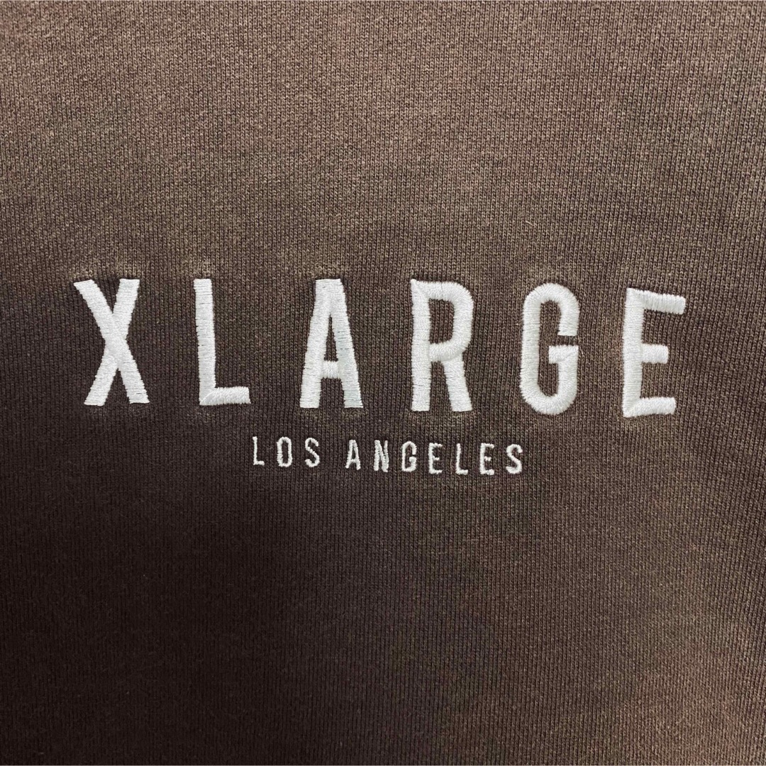 【人気デザイン】XLARGE スウェット　Lサイズ　リンガー　センター刺繍ロゴ