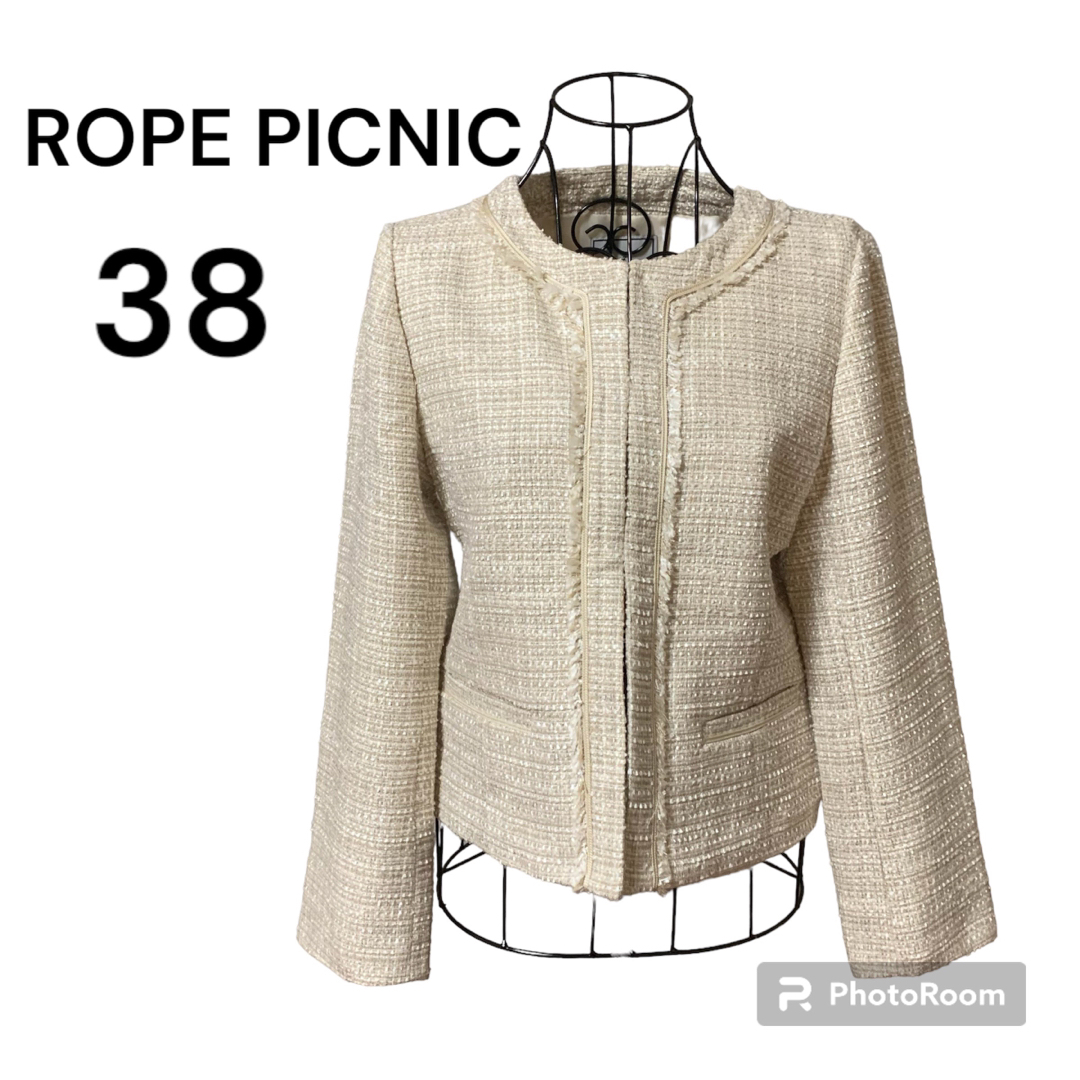 ROPE PICNICノーカラーツイードジャケット38 入学式卒業式ビジネス等に | フリマアプリ ラクマ