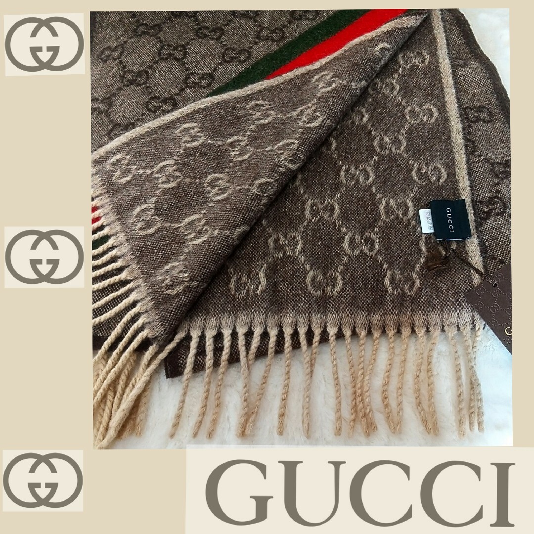 Gucci(グッチ)のyさま専用です✪グッチGUCCI✪シェリーライン ウール アンゴラ✪美品 メンズのファッション小物(マフラー)の商品写真