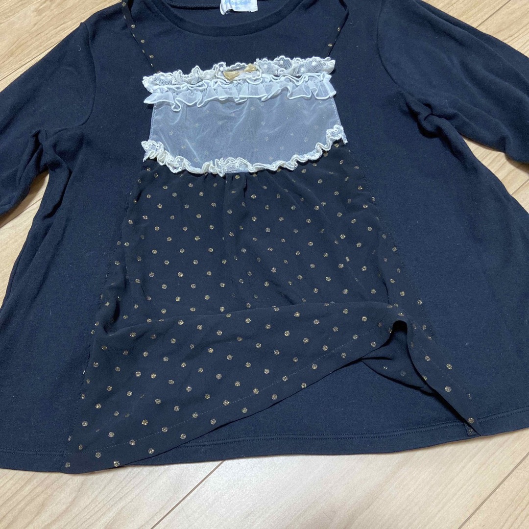 Shirley Temple(シャーリーテンプル)のシャーリーテンプル　ブラック　Tシャツ　カットソー　160 キッズ/ベビー/マタニティのキッズ服女の子用(90cm~)(Tシャツ/カットソー)の商品写真