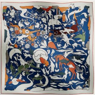Hermes - 新品 エルメス カレ90 千と一のウサギ ネイビー 2023AW の