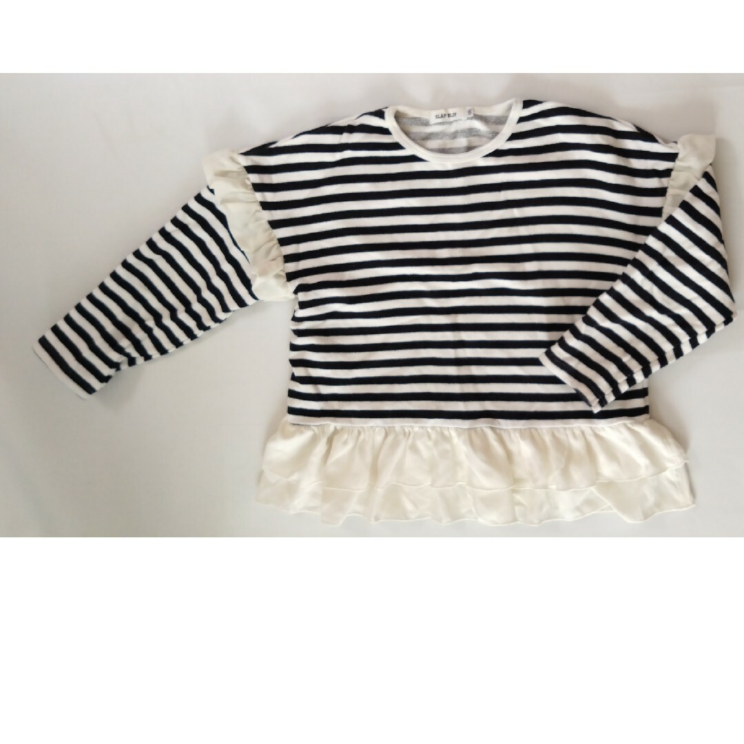 SLAP SLIP(スラップスリップ)のSLAP SLIP 　ボーダーカットソーフリル130 キッズ/ベビー/マタニティのキッズ服女の子用(90cm~)(Tシャツ/カットソー)の商品写真