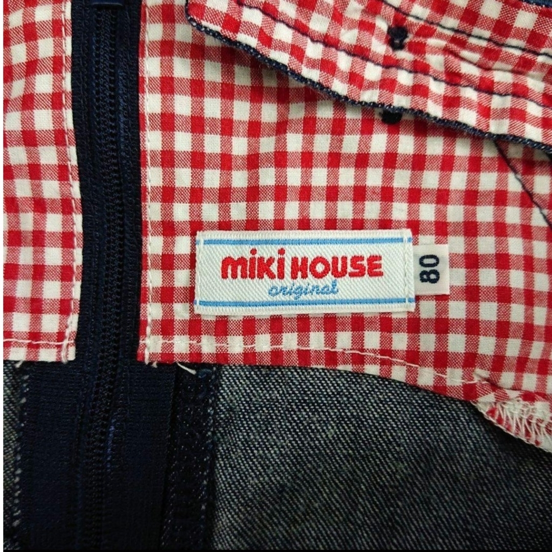 mikihouse(ミキハウス)のミキハウス MIKIHOUSE ワンピース ジャンパースカート デニム 80 キッズ/ベビー/マタニティのキッズ服女の子用(90cm~)(ワンピース)の商品写真