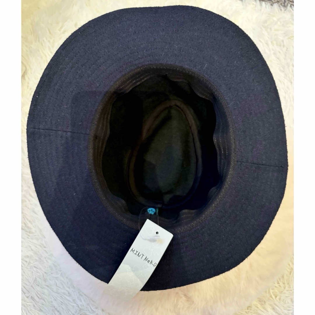h.naoto(エイチナオト)のミントネコ　ハット　新品タグ付き レディースの帽子(ハット)の商品写真