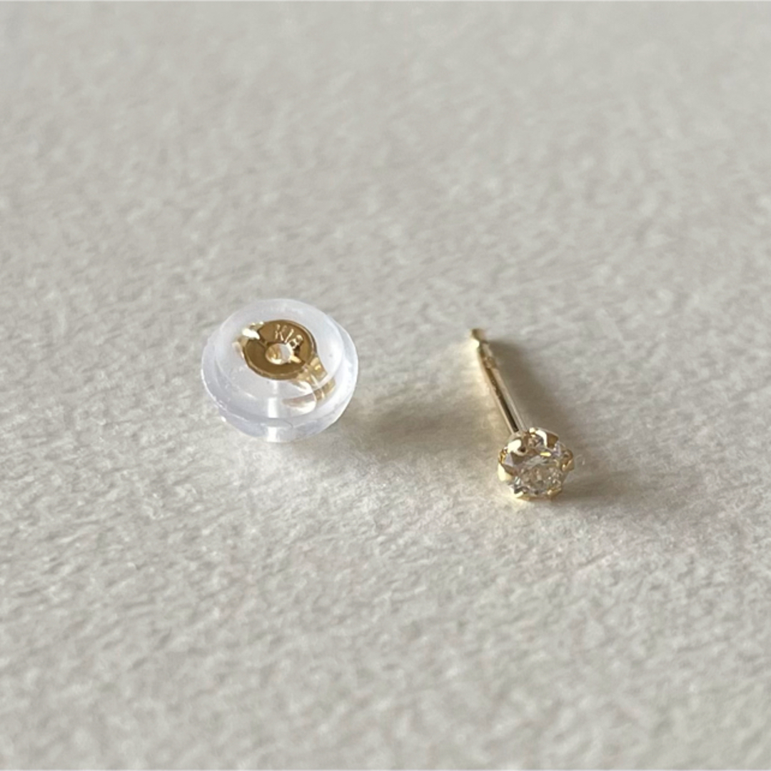 k18 ピアス 片耳用 天然ダイヤモンド 計0.58ct