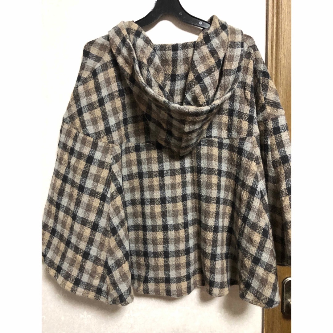 美品★ザラ/ZARA BASIC★トラディショナルチェック柄ポンチョ