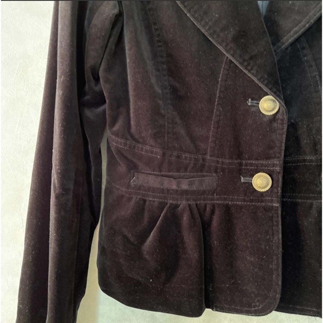 ベロアギャザージャケット レディースのジャケット/アウター(テーラードジャケット)の商品写真