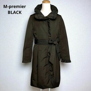 M-premier BLACK フリルダウンコート38ブラック