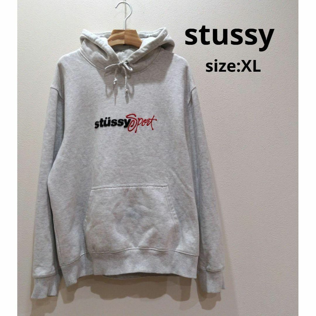 人気No.1 ステューシー stussy sport 裏起毛 パーカー メンズ グレー