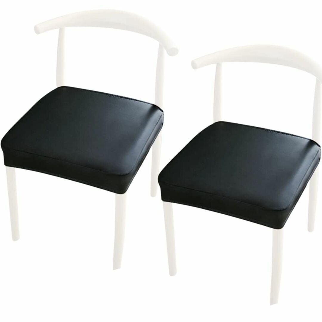 【色: ブラック】YUYAKESHI 椅子 カバー レザー 座面カバー 椅子カバ