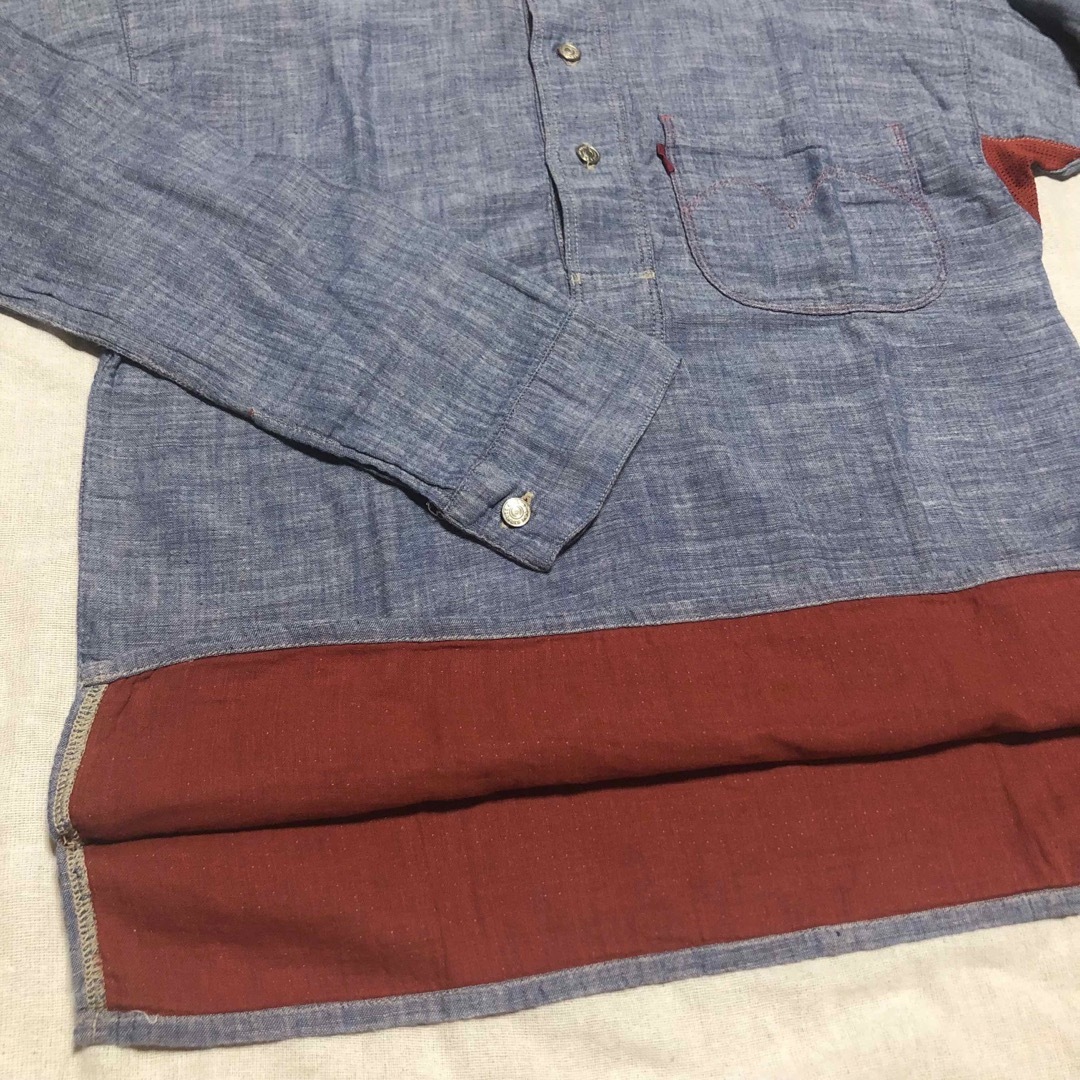 Levi's(リーバイス)の【激レア】levi'sリーバイス プルオーバーWガーゼシャツ 美品 メッシュ切替 メンズのトップス(シャツ)の商品写真