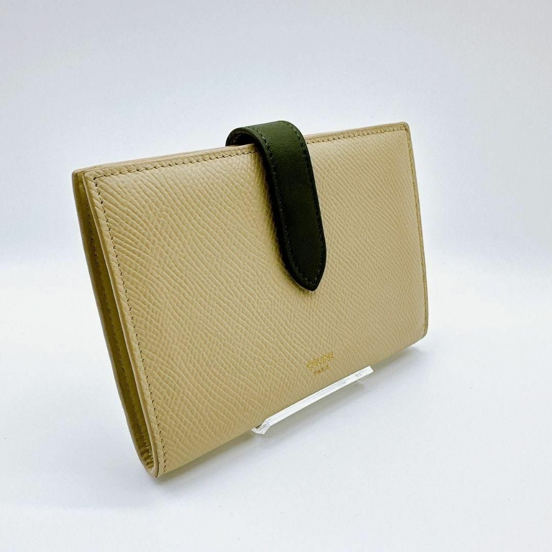 セリーヌ ミディアムストラップ 二つ折り財布　ベージュ　箱・保存袋・タグあり 1