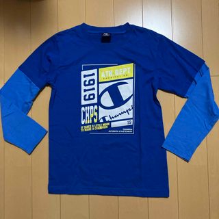 チャンピオン(Champion)のチャンピオン　ロンT 160 ブルー　重ね着風(Tシャツ/カットソー)