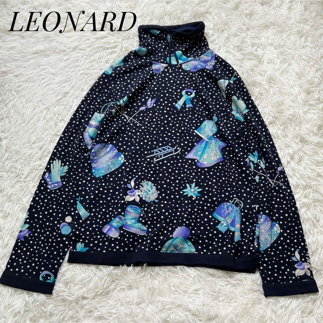 【美品】LEONARD スノーデザイン ハイネックカットソー ヴィンテージ